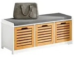 SoBuy Schuhbank, Natur, Holzwerkstoff, 105x43x35 cm, Garderobe, Garderobenb&auml;nke,