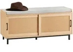 SoBuy Schuhbank, Natur, Holzwerkstoff, Metall, 110x49x40 cm, Garderobe,