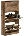 SoBuy Schuhschrank, Braun, Holzwerkstoff, 60x115x23 cm, Garderobe, Schuhaufbewahrung,