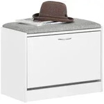 SoBuy Schuhbank, Hellgrau, Holzwerkstoff, 60x47x30 cm, Garderobe, Garderobenb&auml;nke,