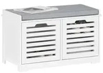 SoBuy Schuhbank, Wei&szlig;, Holzwerkstoff, 71x43x35 cm, Garderobe, Garderobenb&auml;nke,