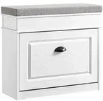 SoBuy Schuhbank, Wei&szlig;, Holzwerkstoff, 61x51x24 cm, Garderobe, Garderobenb&auml;nke,
