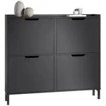 SoBuy Schuhkipper, Schwarz, Holzwerkstoff, Metall, 100x91x19 cm, Garderobe,