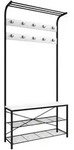 Mid.you Garderobe Taliro, Schwarz, Wei&szlig;, Metall, Holzwerkstoff, 90x190 cm,