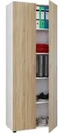 Mid.you Mehrzweckschrank Vandol, Wei&szlig;, Sonoma Eiche, Kunststoff, 4 F&auml;cher,