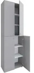 Mid.you Schuhschrank Lona, Grau, Kunststoff, 4 F&auml;cher, 70x220x40 cm, stehend,