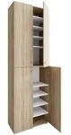 Mid.you Schuhschrank Lona, Sonoma Eiche, Kunststoff, 8 F&auml;cher, 70x220x40 cm,