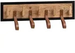 Mid.you Wandgarderobe, Braun, Schwarz, Holz, Metall, Leder, Echtleder, B&uuml;ffelleder,