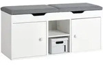 SoBuy Schuhbank, Wei&szlig;, Holzwerkstoff, 100x48x34 cm, Garderobe, Garderobenb&auml;nke,