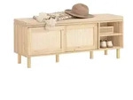 SoBuy Schuhbank, Natur, Holzwerkstoff, Naturmaterialien, 121x49x35 cm, Garderobe,