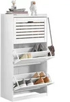 SoBuy Schuhschrank, Wei&szlig;, Holzwerkstoff, 55x112x30 cm, Garderobe,...