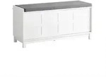 SoBuy Schuhbank, Wei&szlig;, Holzwerkstoff, 114x53x40 cm, Garderobe, Garderobenb&auml;nke,