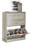 SoBuy Schuhschrank, Grau, Holzwerkstoff, 60x79x23 cm, Garderobe, Schuhaufbewahrung,