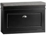 SoBuy Schuhbank, Schwarz, Holzwerkstoff, 75x51x24 cm, FSC 100%, Garderobe,