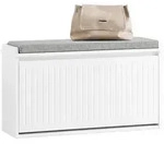 SoBuy Schuhbank, Wei&szlig;, Holzwerkstoff, 80x45x26 cm, Garderobe, Garderobenb&auml;nke,