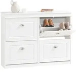 SoBuy Schuhschrank, Wei&szlig;, Holzwerkstoff, 105x82x24 cm, FSC 100%, Garderobe,