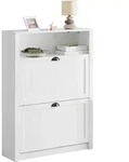 SoBuy Schuhschrank, Wei&szlig;, Holzwerkstoff, 80x110x24 cm, Garderobe,...