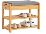 SoBuy Schuhbank, Natur, Holz, 55x46x30 cm, Garderobe, Garderobenb&auml;nke, Schuhb&auml;nke