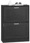 SoBuy Schuhschrank, Schwarz, Holzwerkstoff, 60x80x25 cm, Garderobe,