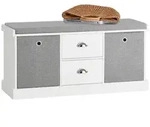 SoBuy Schuhbank, Wei&szlig;, Holzwerkstoff, 100x50x35 cm, Garderobe,...