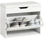 SoBuy Schuhbank, Wei&szlig;, Holzwerkstoff, 60x50x30 cm, Garderobe, Garderobenb&auml;nke,