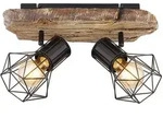 Globo Lighting Deckenleuchte, Braun, Metall, 12x23x38.5 cm, Lampen & Leuchten,