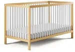 Kids Collective Babybett, Natur, Wei&szlig;, Holz, Buche, 70x140 cm, Babym&ouml;bel,