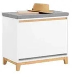 SoBuy Schuhbank, Wei&szlig;, Natur, Holzwerkstoff, Holz, Bambus, 60x55x34 cm,...