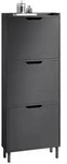 SoBuy Schuhschrank, Schwarz, Holzwerkstoff, Metall, 50x129x19 cm, Garderobe,