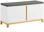 SoBuy Schuhbank, Wei&szlig;, Holzwerkstoff, Holz, 90x46x34 cm, Garderobe,