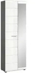 Mid.you Garderobenschrank, Wei&szlig; Hochglanz, Kunststoff, 4 F&auml;cher, 60x192x37 cm, FSC