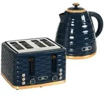 Homcom Kocher-Toaster-Set, Blau, Kunststoff, 19.5x23.2x24.1 cm, K&uuml;chenger&auml;te,