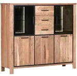 Landscape Highboard, Akazie, Holz, Akazie, massiv, 5 F&auml;cher, 3 Schublade(n)
