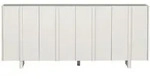 Livetastic Sideboard Basu, Grauwei&szlig;, Holz, Kiefer, massiv, 2 F&auml;cher, 200x85x46 cm,