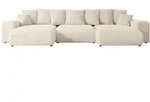 Altdecor Wohnlandschaft, Beige, Kunststoff, 6-Sitzer, 364x72x176 cm, Wohnzimmer,