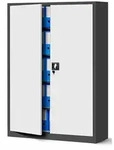 Jan Nowak Aktenschrank, Wei&szlig;, Anthrazit, Metall, 115x185x40 cm, Arbeitszimmer,