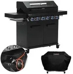 Taino Gasgrill, Schwarz, Metall, 159x117x55 cm, Grills & Outdoor-K&uuml;chen, Gasgrills