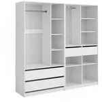 Vicco Kleiderschrank, Wei&szlig;, Holzwerkstoff, 15 F&auml;cher, 4 Schubladen, Rechteckig,
