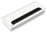 Emuca Kabeldurchf&uuml;hrungst&uuml;llen, Wei&szlig;, Metall, 8x3x26.9 cm, Arbeitszimmer,