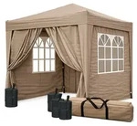 Quick Star Faltpavillon, Braun, Metall, Quadratisch, 200x245x200 cm, Sonnen- &