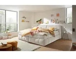 Mid.you Boxspringbett, Creme, Kunststoff, H2, 7-Zonen, H&ouml;he ca. 18 cm, 240x200 cm,