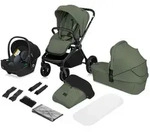 Lionelo Kinderwagenset Mika Plus 3 in 1, Olivgr&uuml;n, Textil, 3-teilig, 62x110x93...
