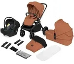 Lionelo Kinderwagenset Mika Plus 3 in 1, Cognac, Textil, 3-teilig, 62x110x93...