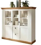 Furn.Design Highboard, Wei&szlig;, Eiche Wotan, Holzwerkstoff, Nachbildung,Eiche,...