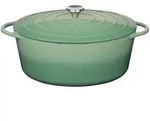 K&uuml;chenprofi Bratentopf Provence, Jadegr&uuml;n, Metall, 8,9 L, oval, 28.5 cm,