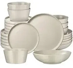 tectake Tafelservice, Taupe, Keramik, 26x2.3x26 cm, Essen & Trinken, Geschirr,