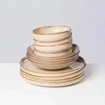 Gipfelst&uuml;ck Tafelservice Nebelwald, Beige, Keramik, 12-teilig, lebensmittelecht,
