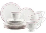 M&auml;ser Kaffeeservice Lova, Rot, Wei&szlig;, Keramik, 18-teilig, 190 ml,190 ml, Essen &