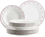 M&auml;ser Tafelservice Lova, Rot, Wei&szlig;, Keramik, 12-teilig, Essen & Trinken, Geschirr,
