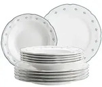 M&auml;ser Tafelservice Lova, Blau, Wei&szlig;, Keramik, 12-teilig, Essen & Trinken, Geschirr,
